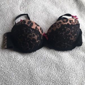 XOXO leopard and pink push up bra